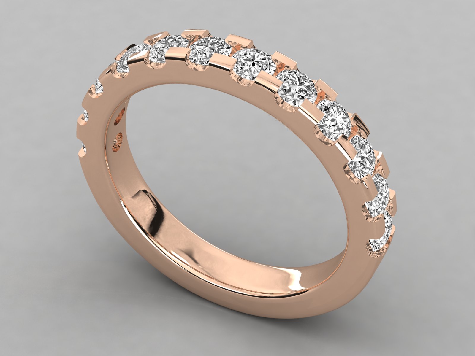10K GOLD  LAB GROWN DIAMOND LADIES BAND RING.