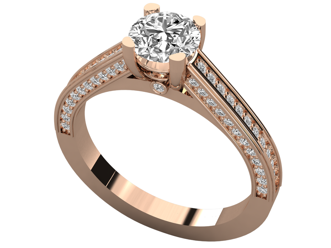 10K GOLD SOLITAIRE  LAB GROWN DIAMOND LADIES RING.