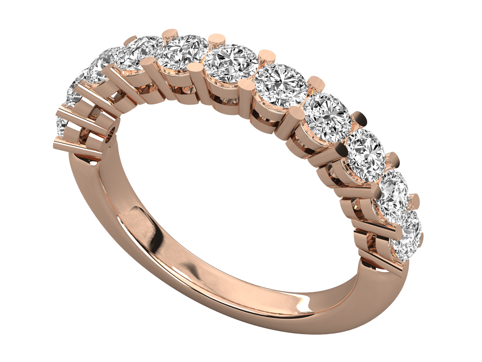 10K GOLD  LAB GROWN DIAMOND LADIES BAND RING.
