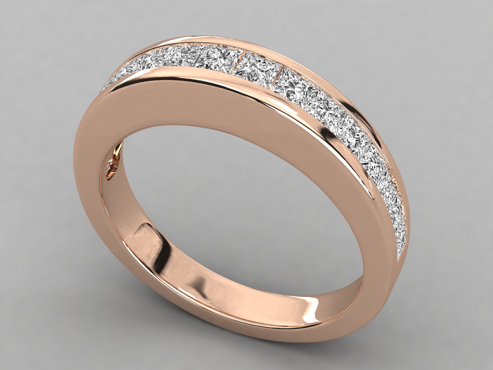 10K GOLD  LAB GROWN DIAMOND LADIES BAND RING.