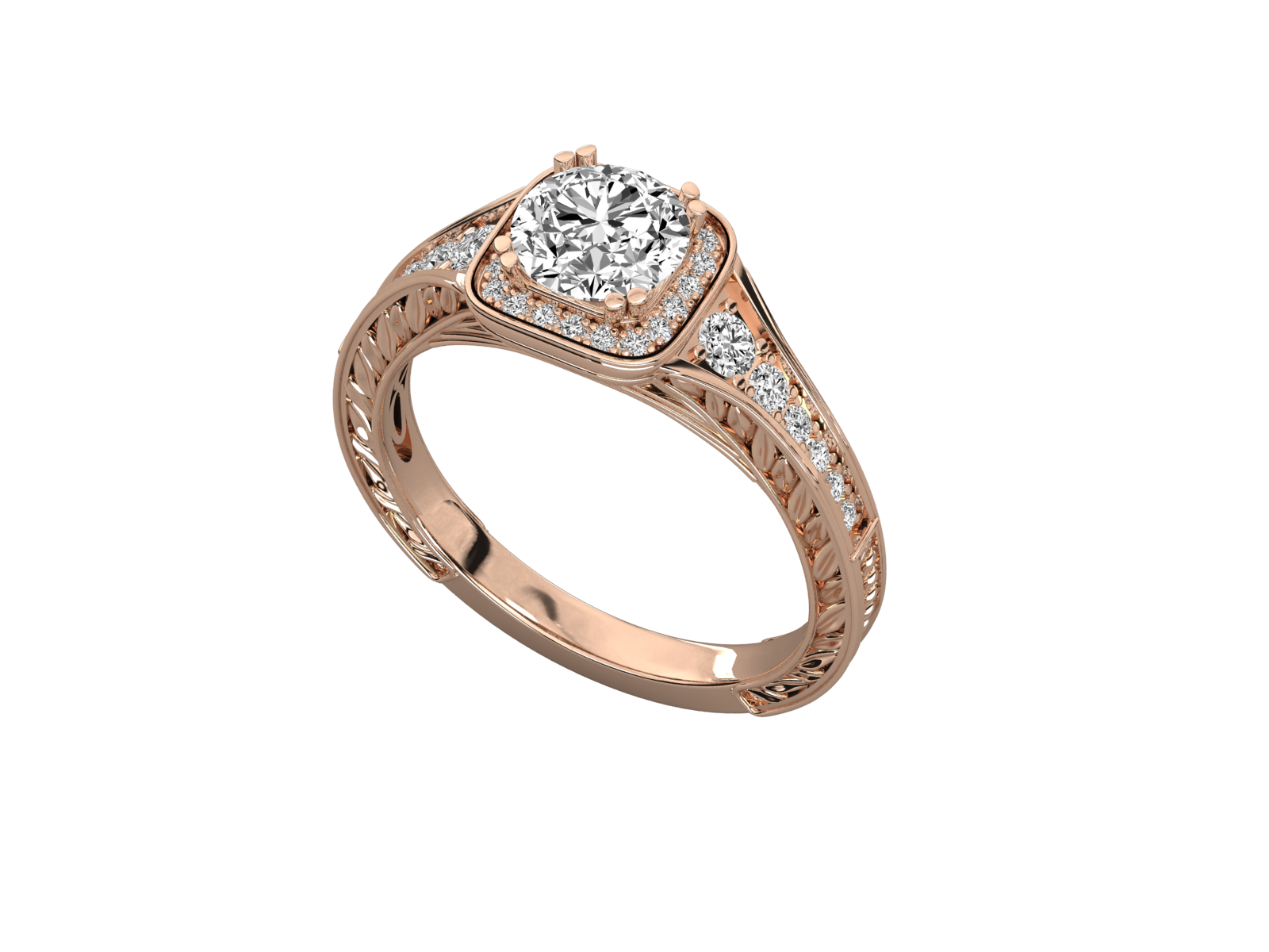 9K GOLD SOLITAIRE ROUND DIAMOND LADIES BRILLIANT RING.