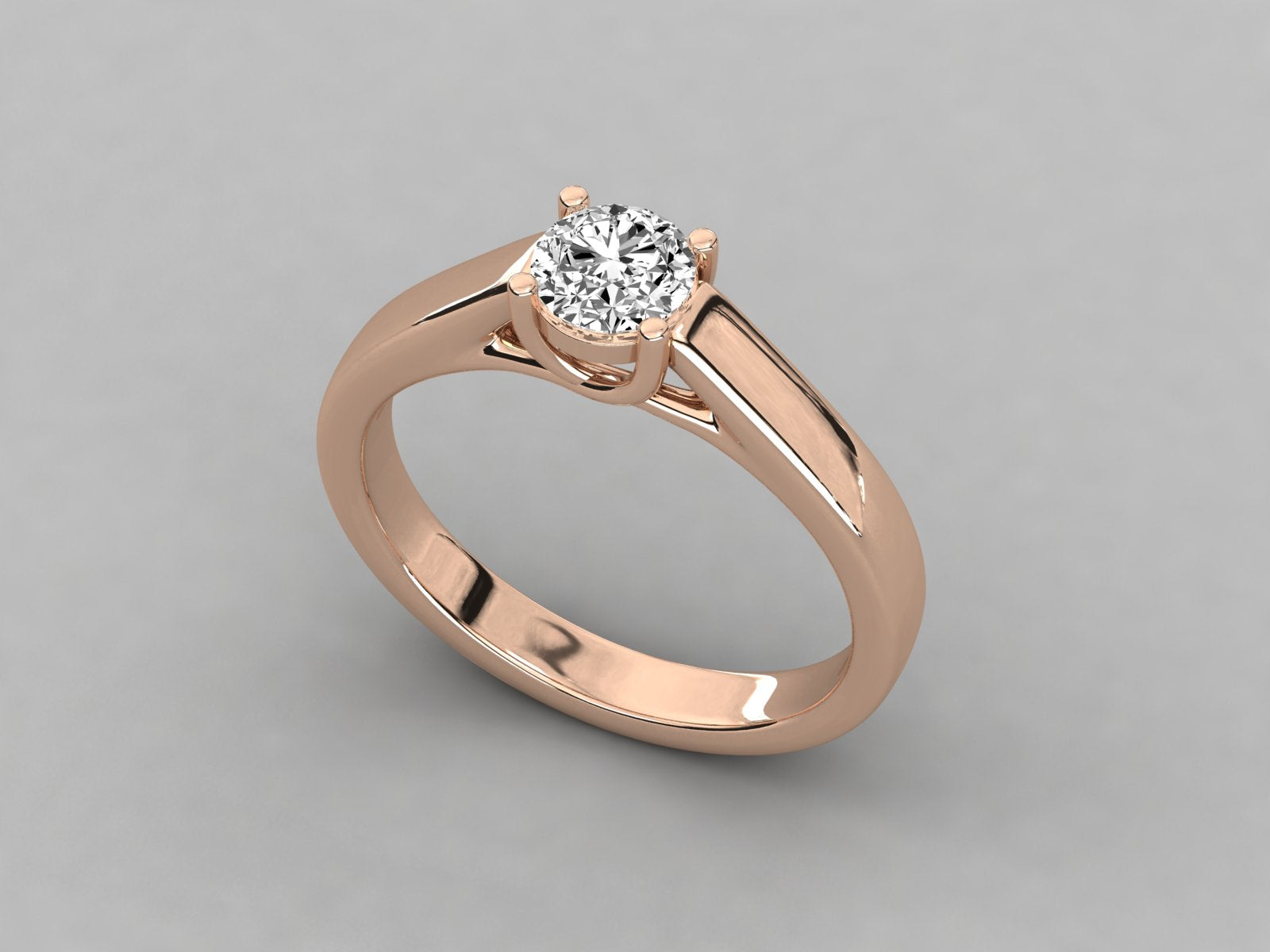 10K GOLD SOLITAIRE DIAMOND  BRILLIANT RING.