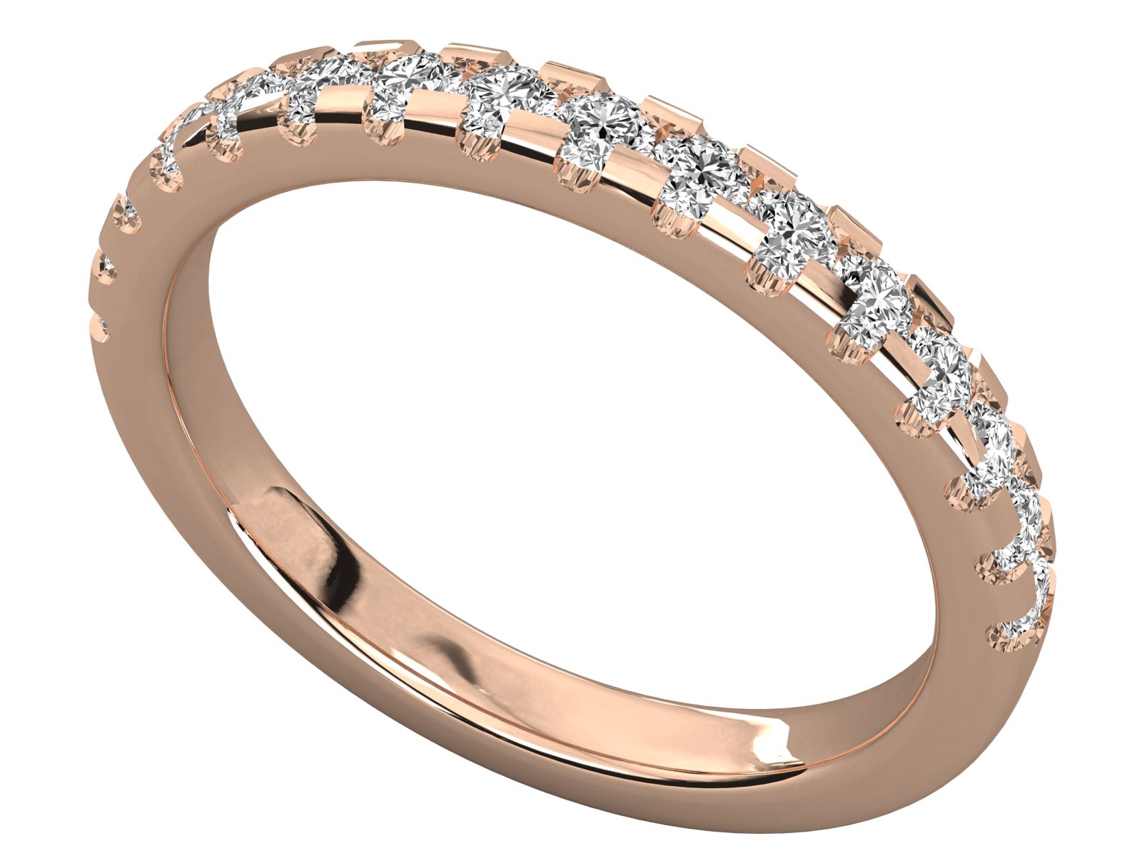 10K GOLD  LAB GROWN DIAMOND LADIES BAND RING.