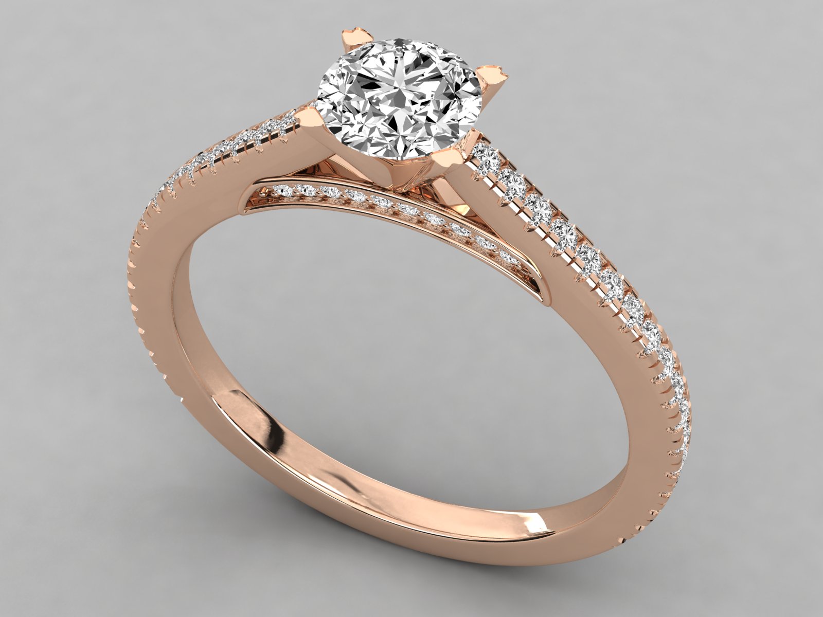 10K GOLD SOLITAIRE LAB GROWN DIAMOND LADIES RING.