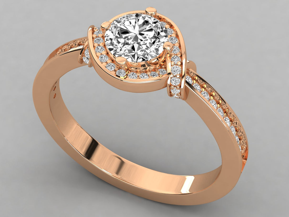 9K GOLD SOLITAIRE DIAMOND LADIES  RING.