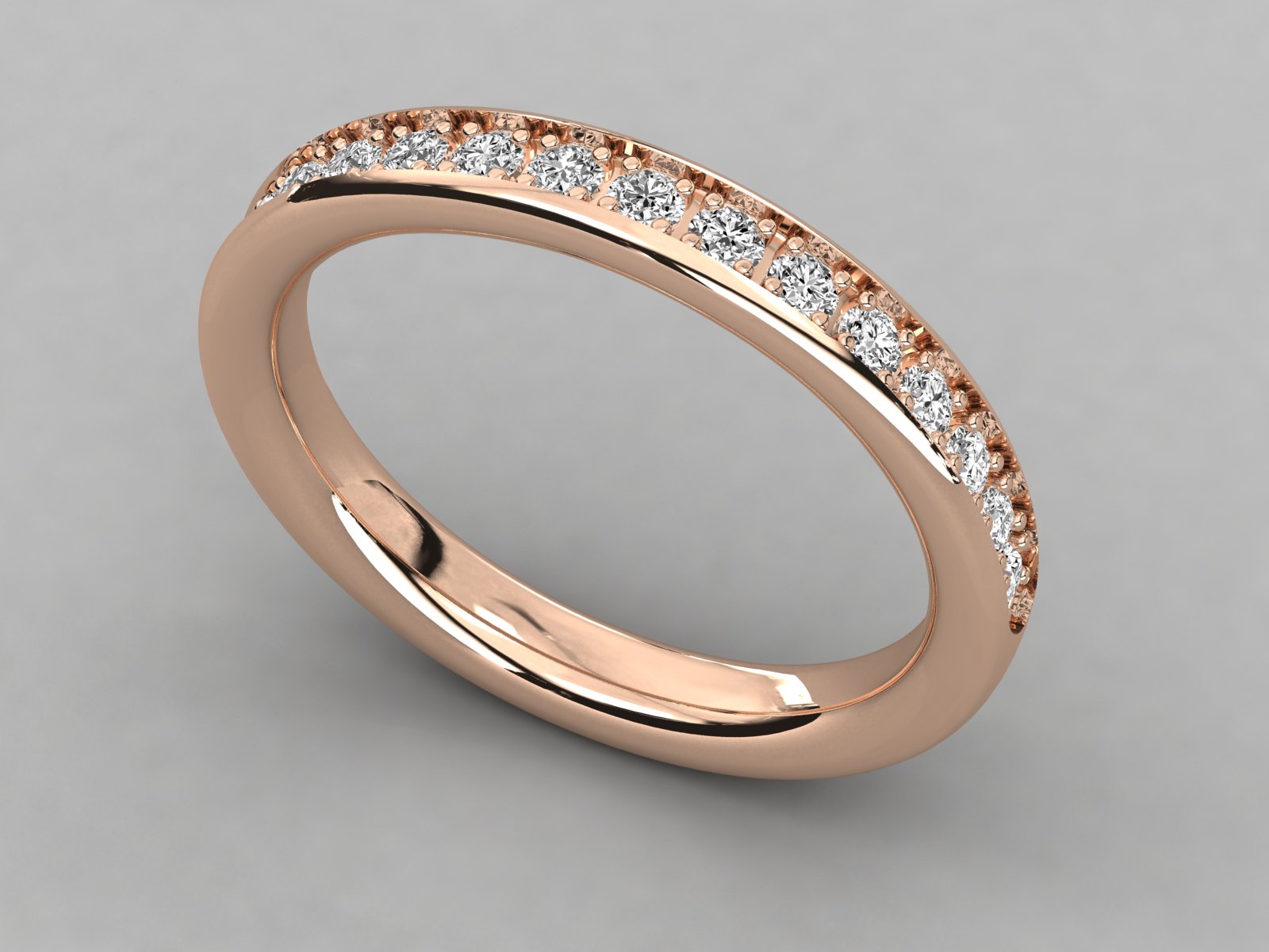 10K GOLD  LAB GROWN DIAMOND LADIES BAND RING.