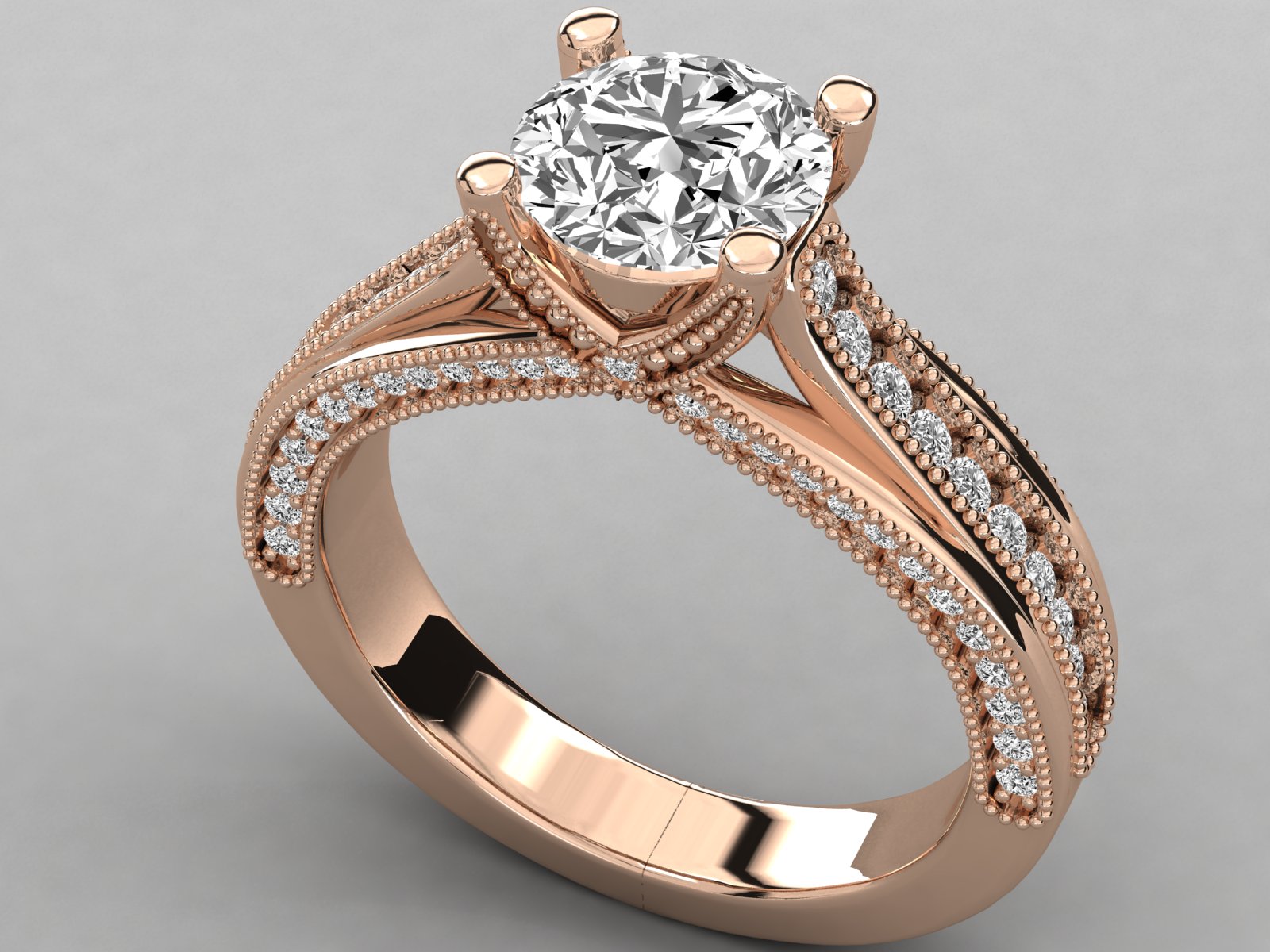 9K GOLD SOLITAIRE LAB GROWN DIAMOND LADIES  RING.