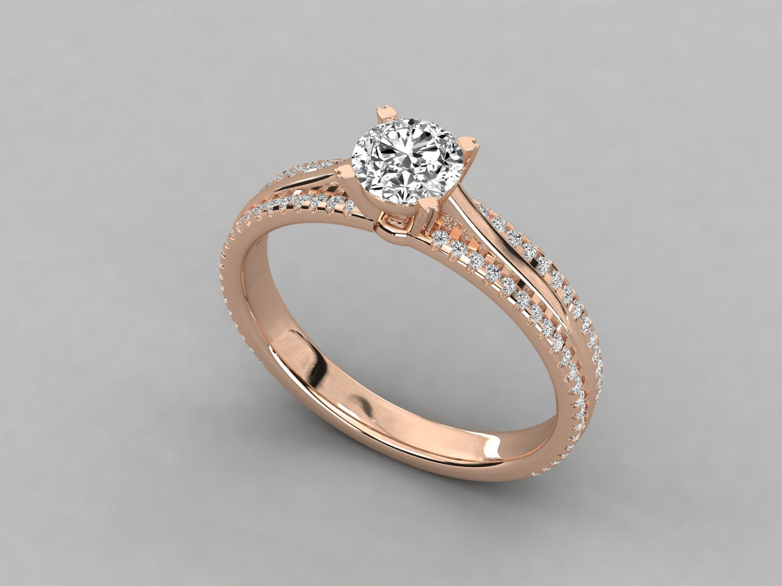 9K GOLD SOLITAIRE LAB GROWN DIAMOND LADIES  RING.