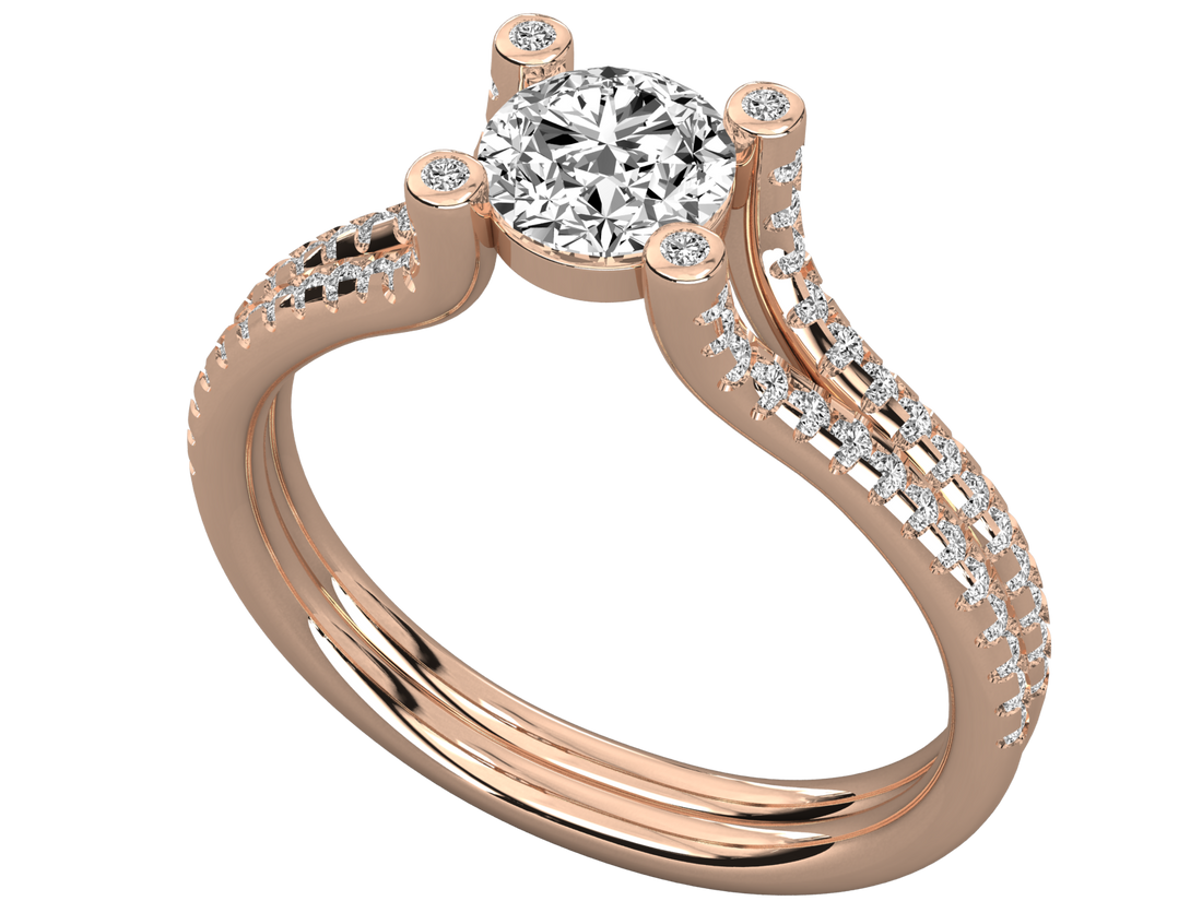 10K GOLD SOLITAIRE LAB GROWN DIAMOND LADIES  RING.