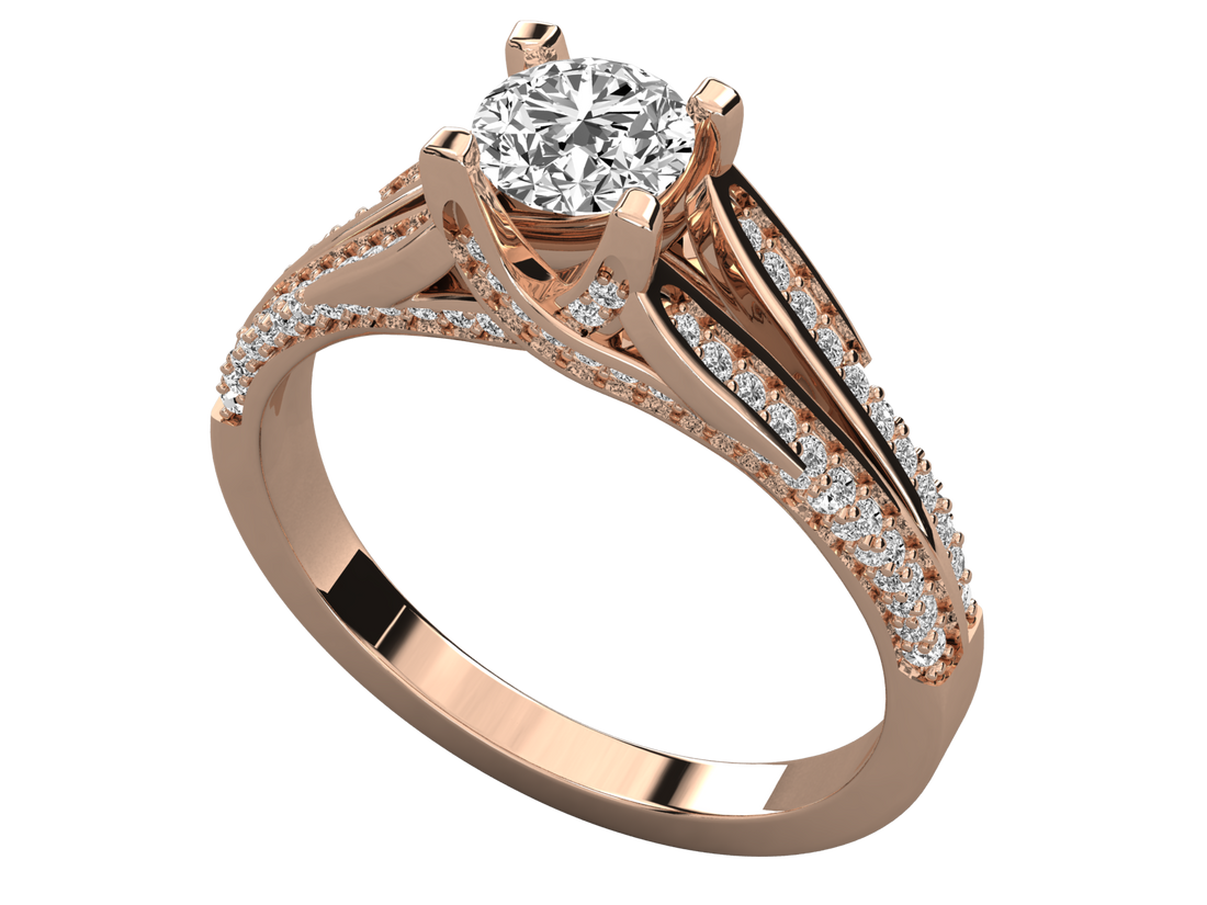 10K GOLD SOLITAIRE DIAMOND LADIES BRILLIANT RING.