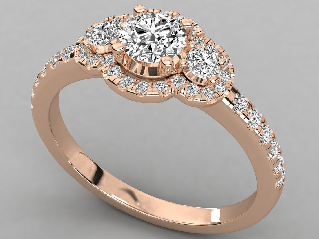 10K GOLD SOLITAIRE LAB GROWN DIAMOND LADIES RING.