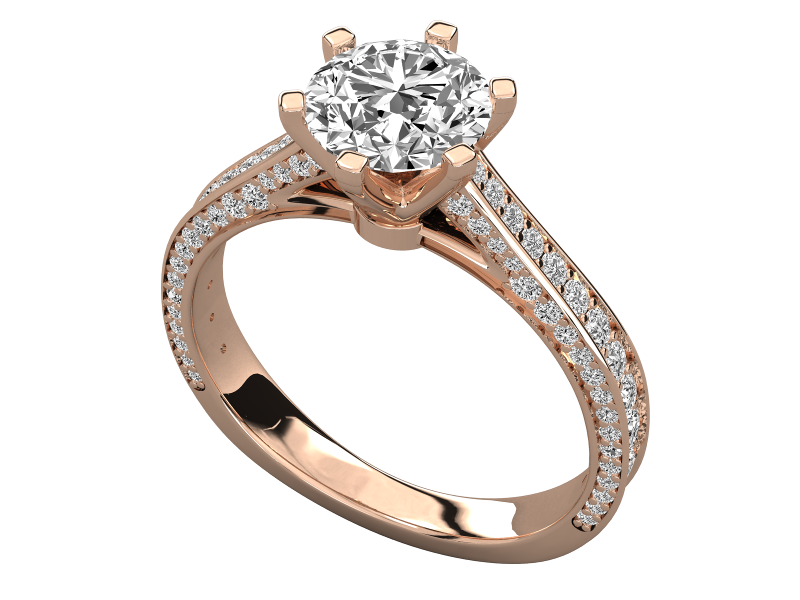 9K GOLD SOLITAIRE ROUND CUT LAB GROWN DIAMOND LADIES BRILLIANT RING.
