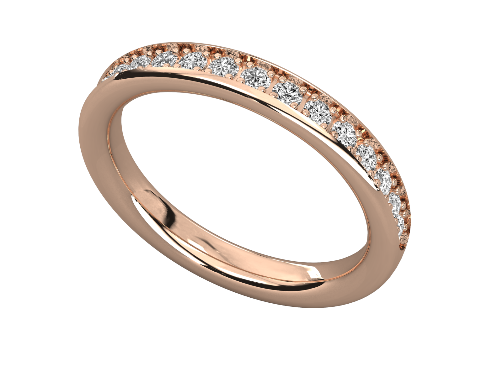 10K GOLD  LAB GROWN DIAMOND LADIES BAND RING.