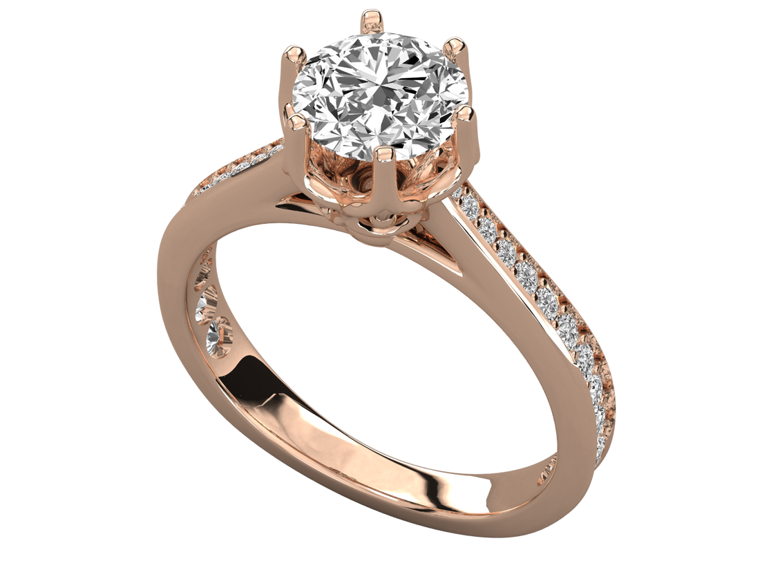 10K GOLD SOLITAIRE LAB GROWN DIAMOND LADIES  RING.