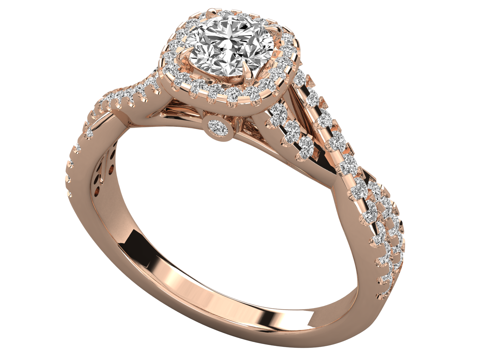 9K GOLD SOLITAIRE ROUND CUT LAB GROWN DIAMOND LADIES BRILLIANT RING.