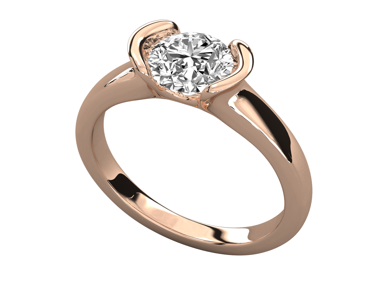 10K GOLD SOLITAIRE LAB GROWN DIAMOND LADIES  RING.