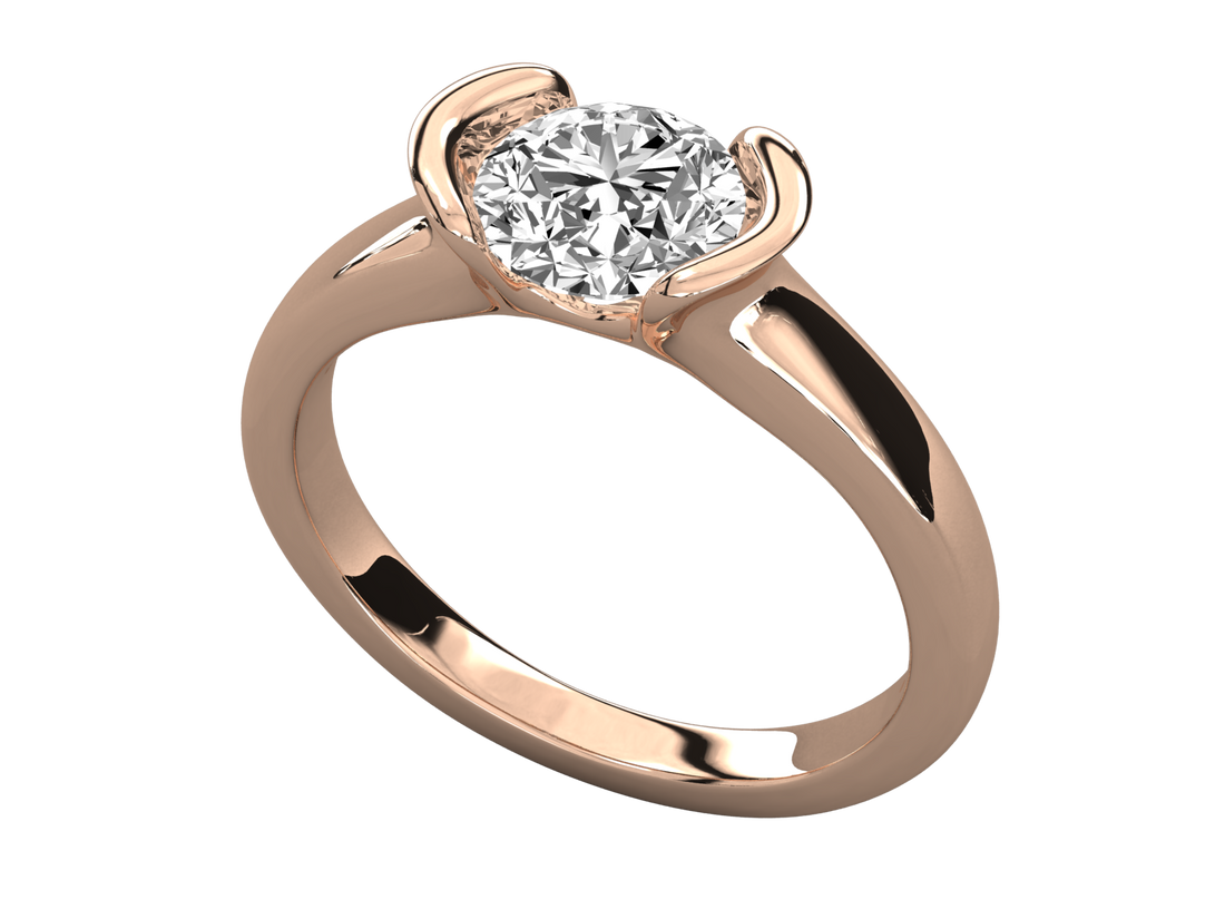 10K GOLD SOLITAIRE LAB GROWN DIAMOND LADIES  RING.
