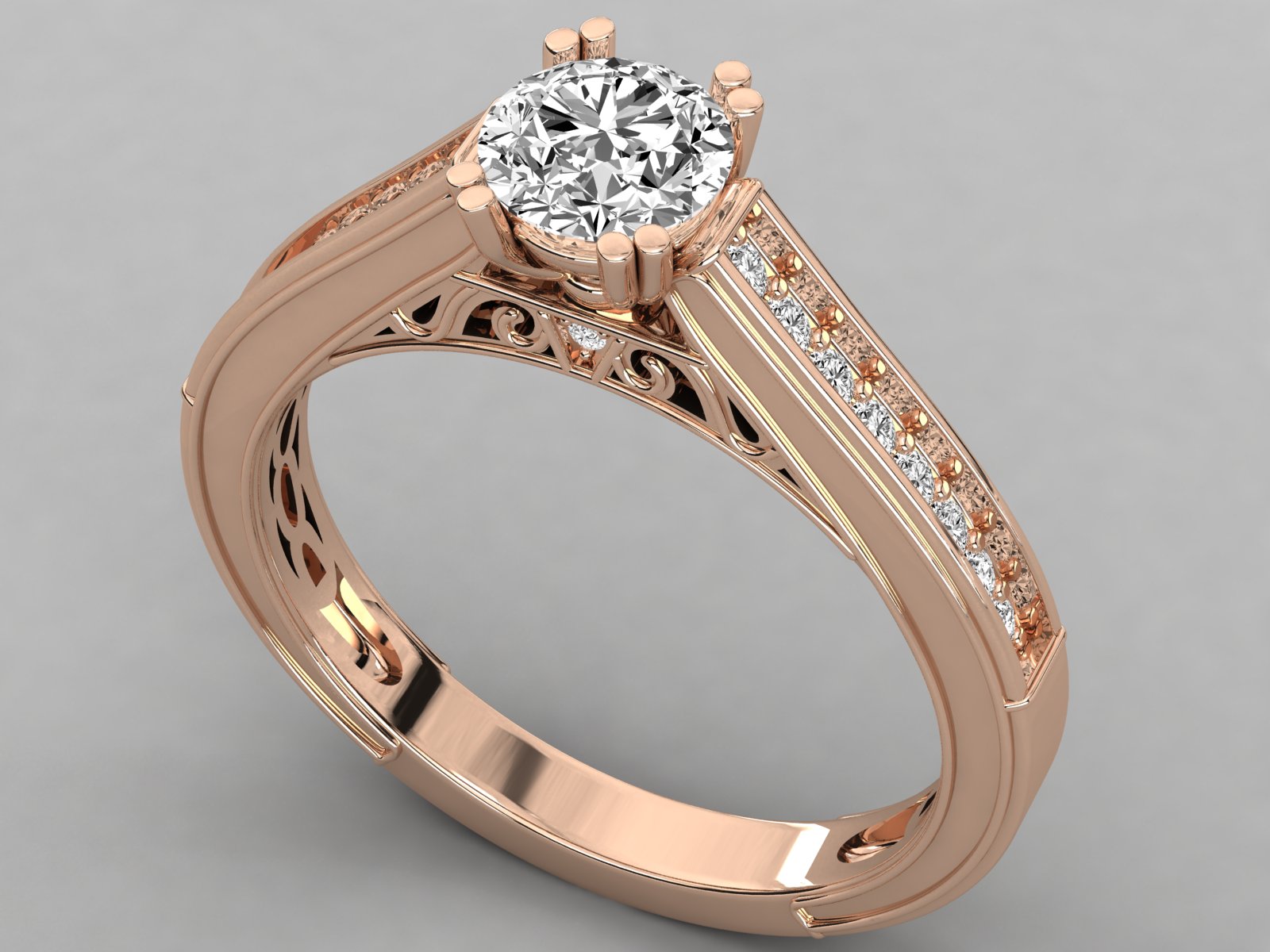 9K GOLD SOLITAIRE LAB GROWN DIAMOND LADIES  RING.