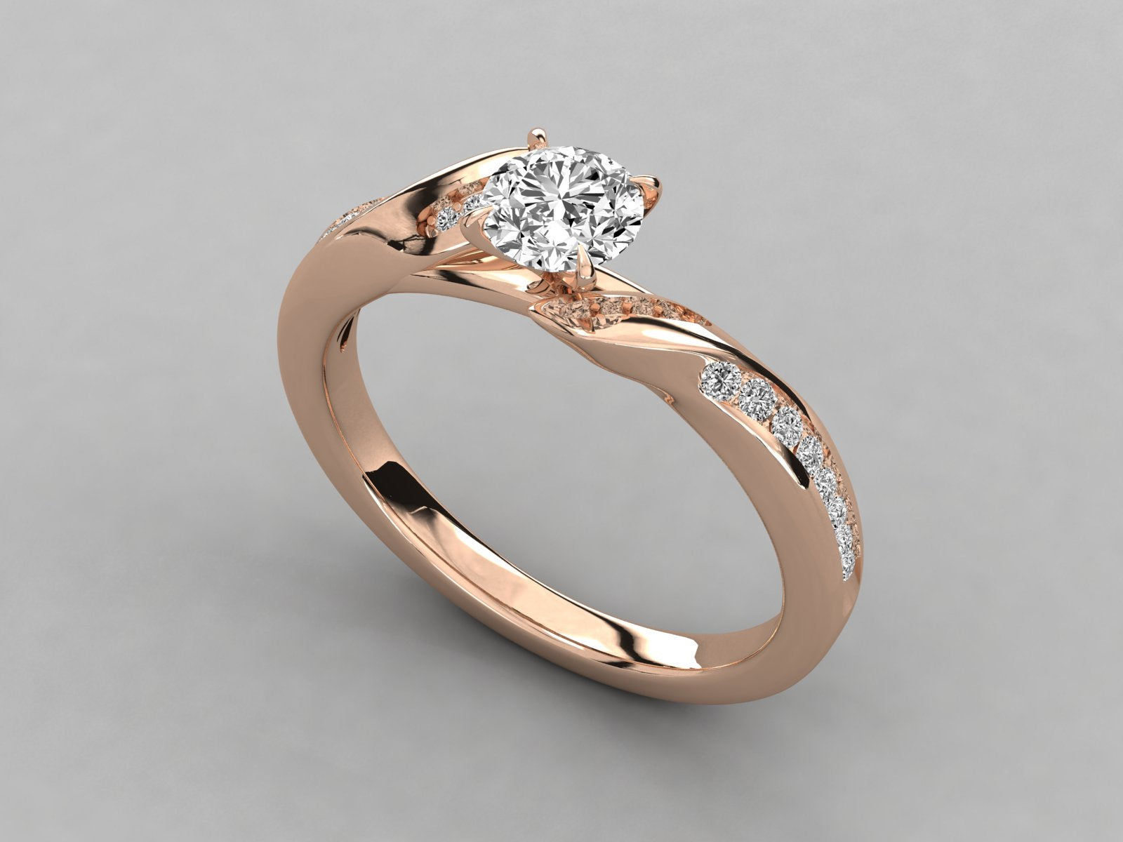 10K GOLD SOLITAIRE LAB GROWN DIAMOND LADIES  RING.