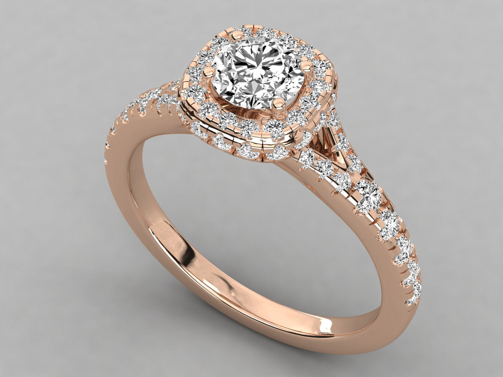 9K GOLD SOLITAIRE ROUND DIAMOND LADIES BRILLIANT RING.