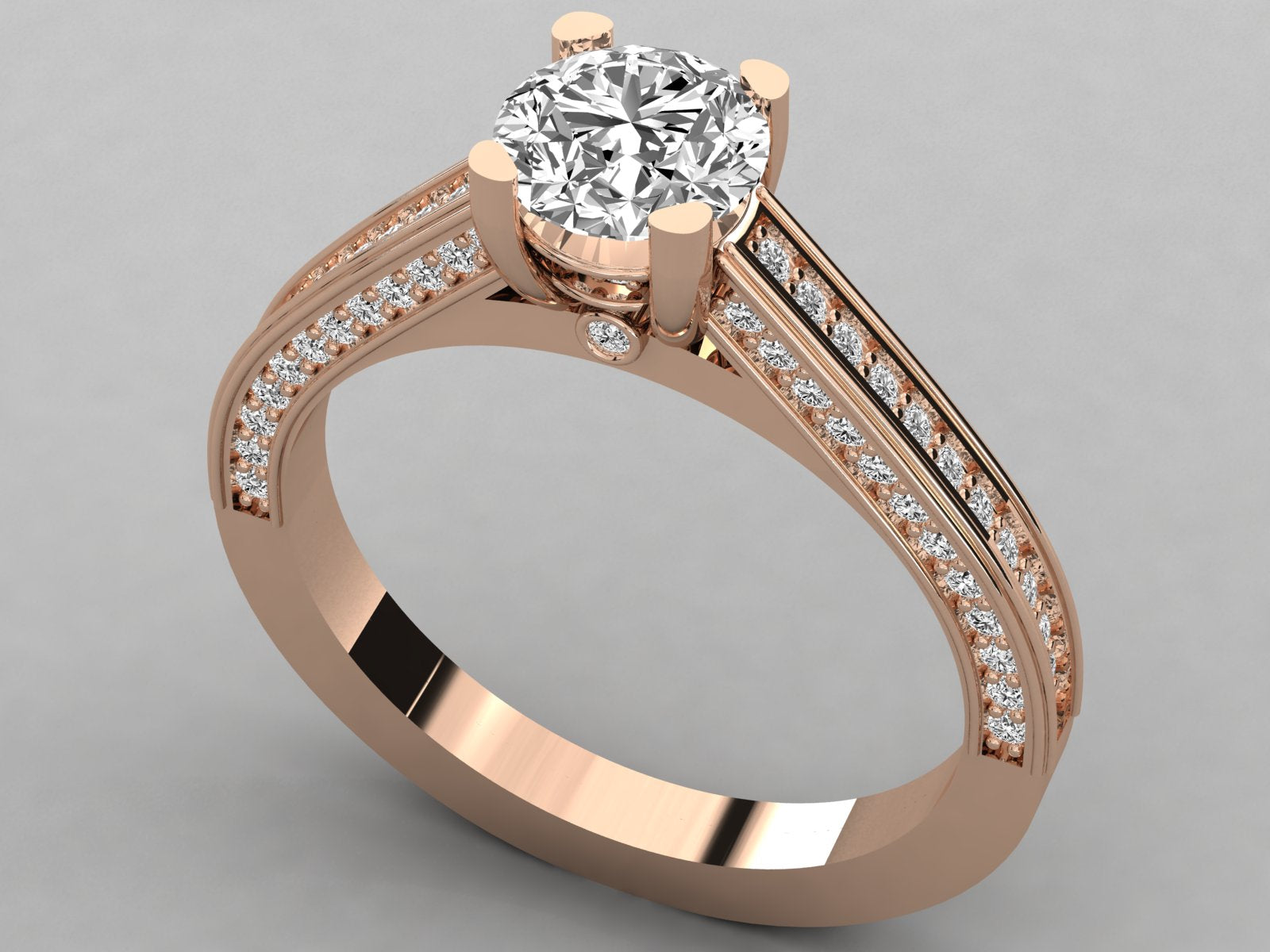 10K GOLD SOLITAIRE  LAB GROWN DIAMOND LADIES RING.