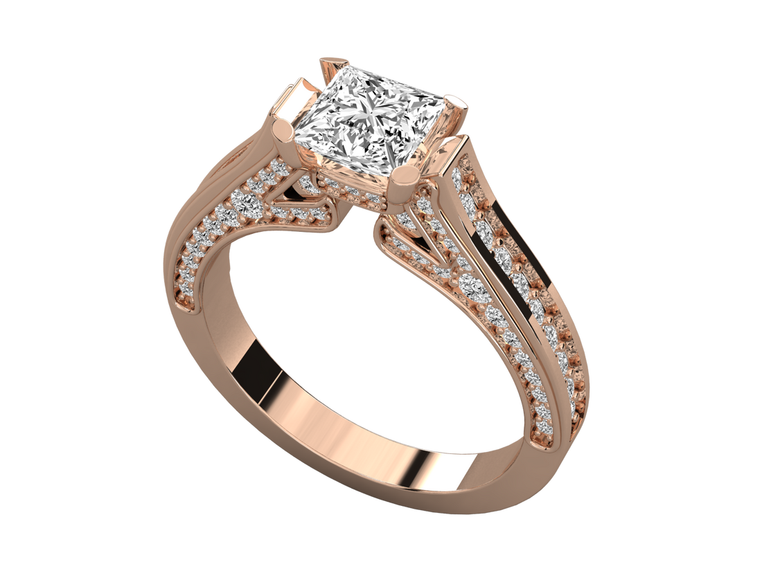9K SOLITAIRE  LAB GROWN DIAMOND LADIES  RING.