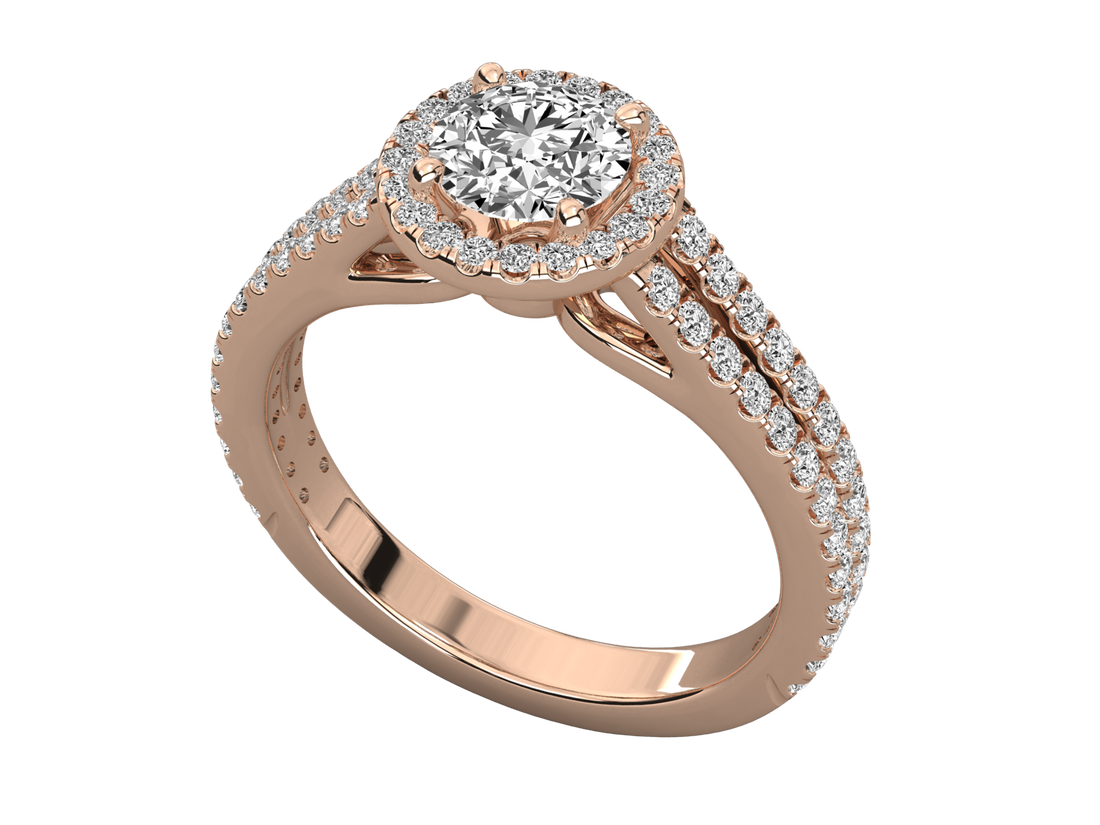 9K GOLD SOLITAIRE LAB GROWN DIAMOND LADIES  RING.