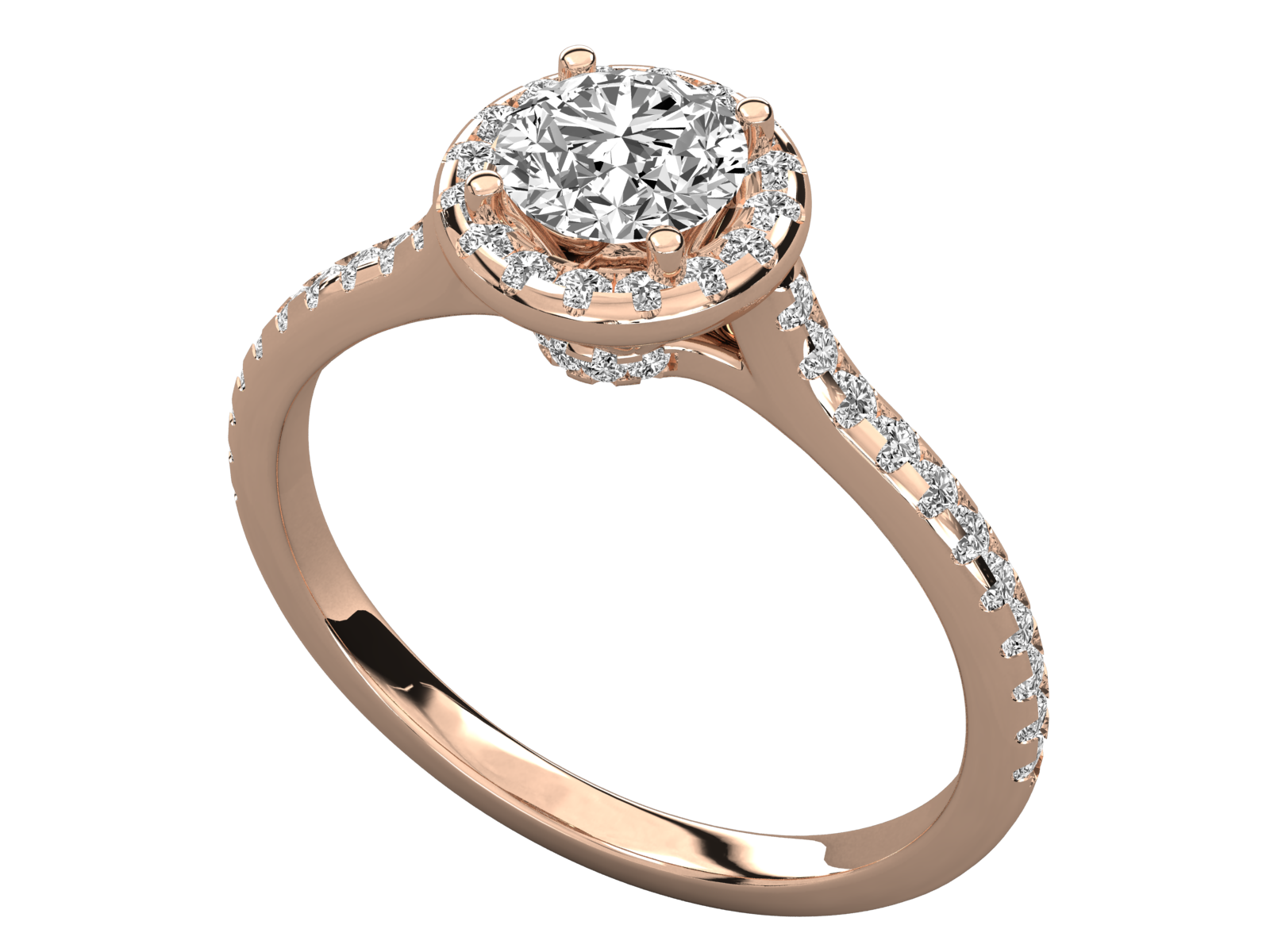 9K GOLD SOLITAIRE ROUND DIAMOND LADIES BRILLIANT RING.