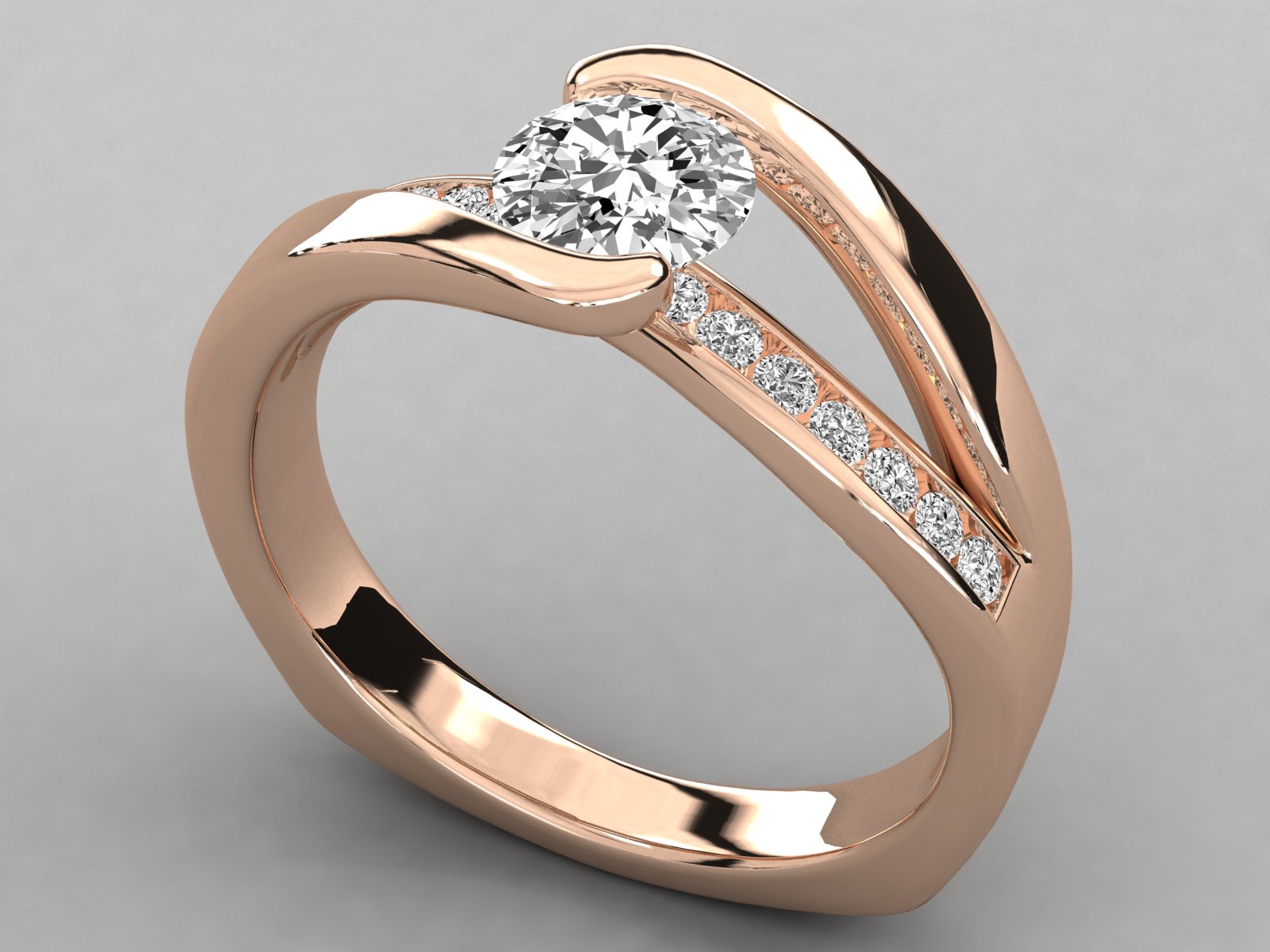10K GOLD SOLITAIRE  LAB GROWN DIAMOND  BRILLIANT RING.