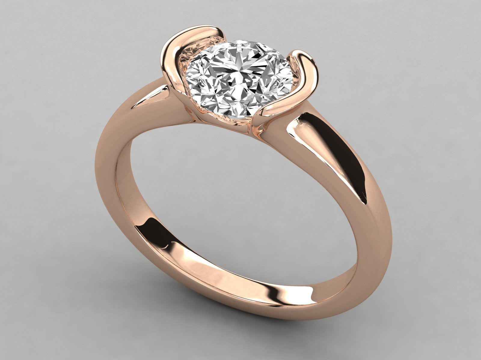 10K GOLD SOLITAIRE LAB GROWN DIAMOND LADIES  RING.