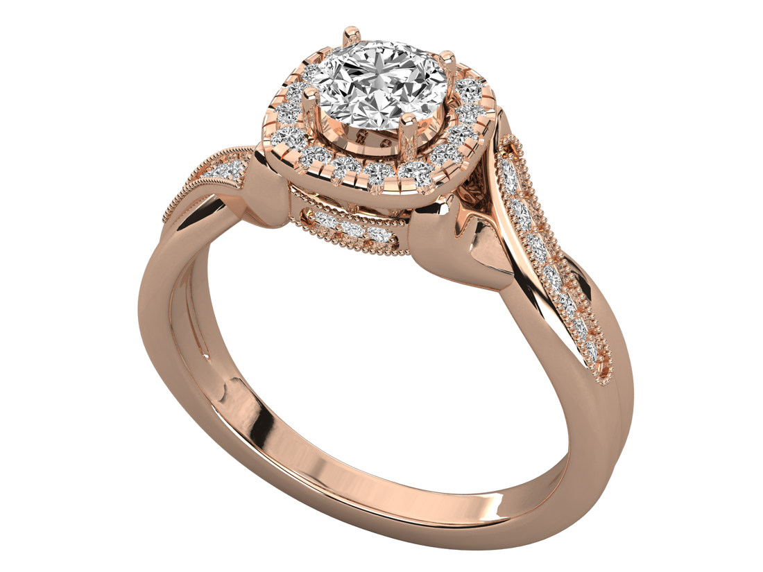 10K GOLD SOLITAIRE LAB GROWN DIAMOND LADIES  RING.