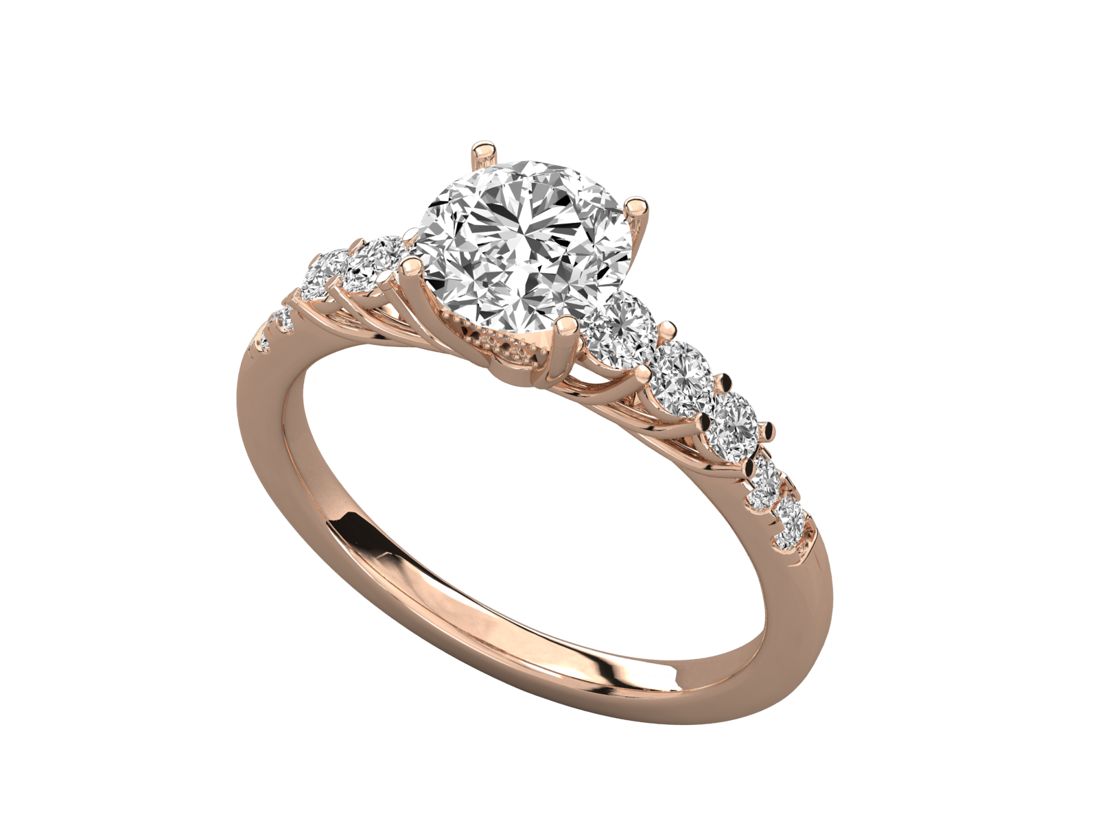 9K GOLD SOLITAIRE  LAB GROWN DIAMOND LADIES BRILLIANT RING.