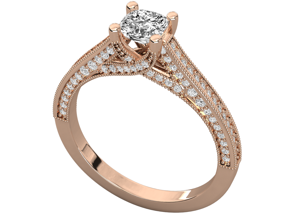 10K GOLD SOLITAIRE LAB GROWN DIAMOND LADIES  RING.