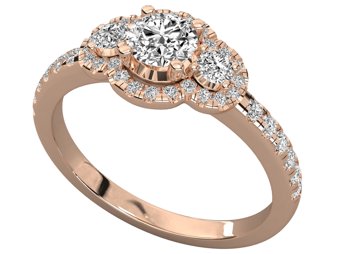 10K GOLD SOLITAIRE LAB GROWN DIAMOND LADIES RING.