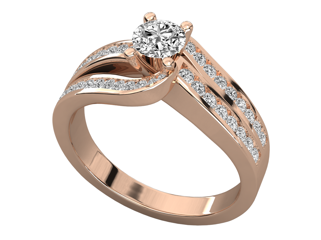 10K GOLD SOLITAIRE LAB GROWN DIAMOND LADIES  RING.