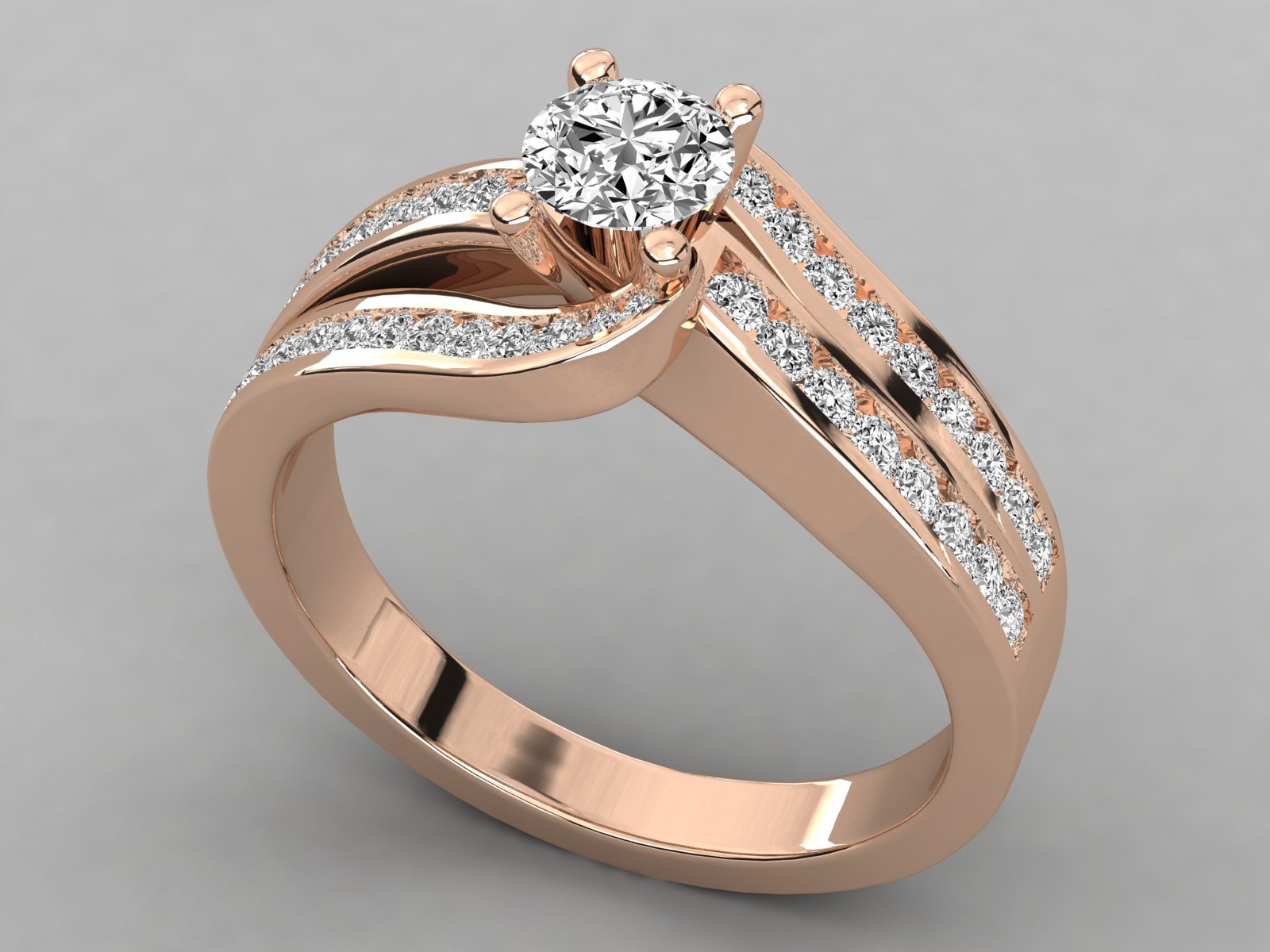 9K GOLD SOLITAIRE LAB GROWN DIAMOND  BRILLIANT RING.