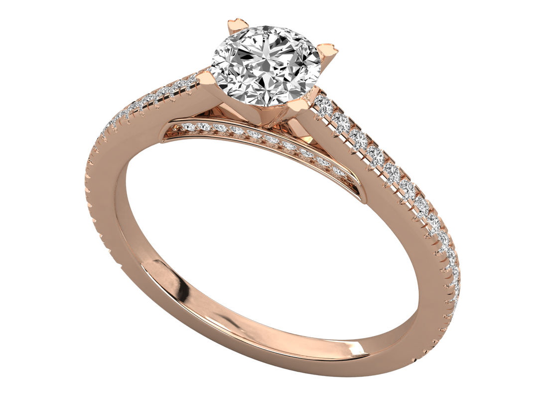 10K GOLD SOLITAIRE LAB GROWN DIAMOND LADIES RING.