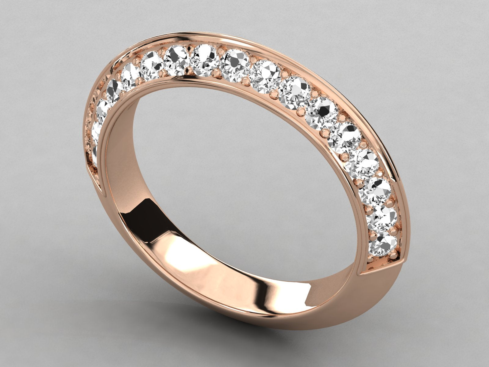 10K GOLD  LAB GROWN DIAMOND LADIES BAND RING.
