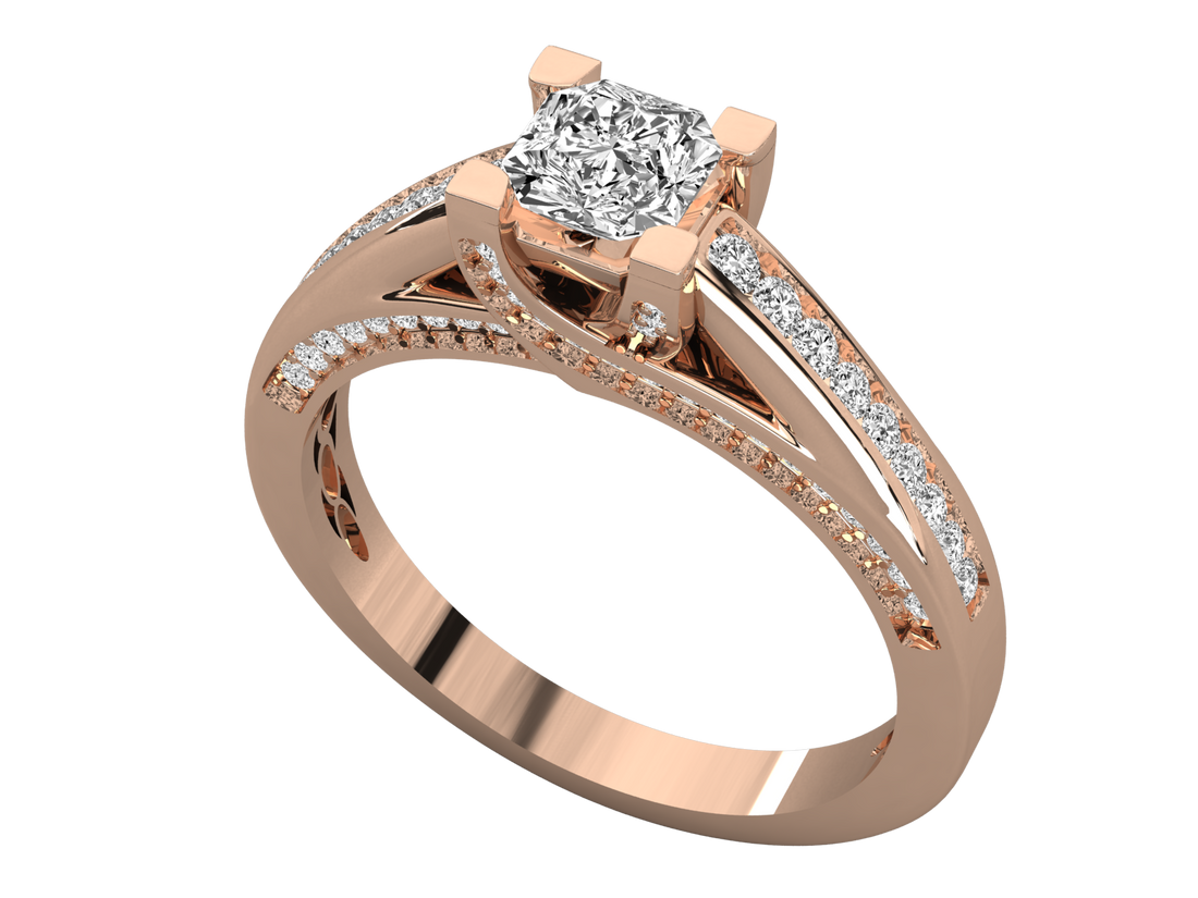 10K GOLD SOLITAIRE  LAB GROWN DIAMOND LADIES RING.