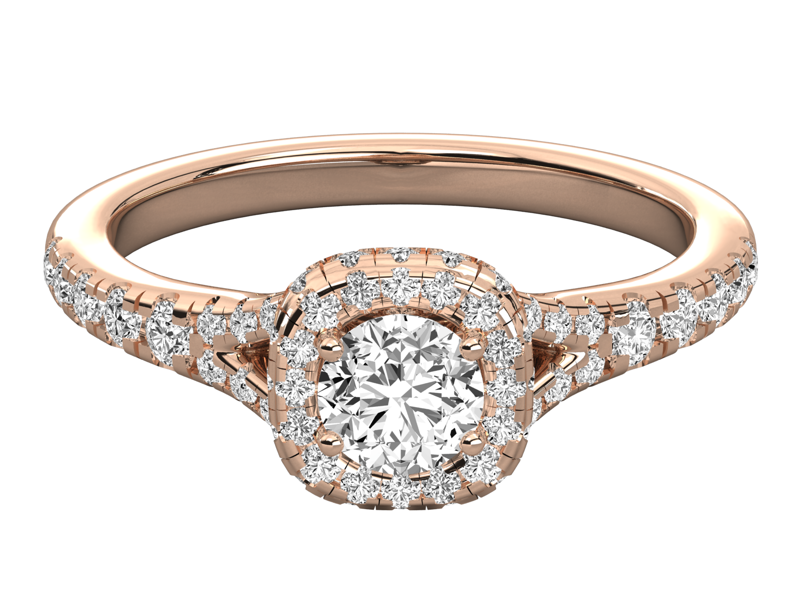 9K GOLD SOLITAIRE ROUND DIAMOND LADIES BRILLIANT RING.