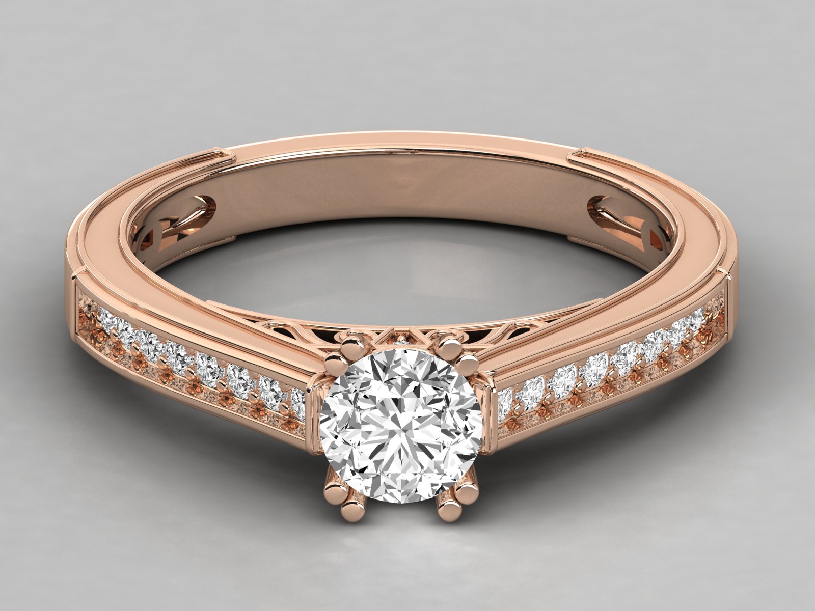 9K GOLD SOLITAIRE LAB GROWN DIAMOND LADIES  RING.