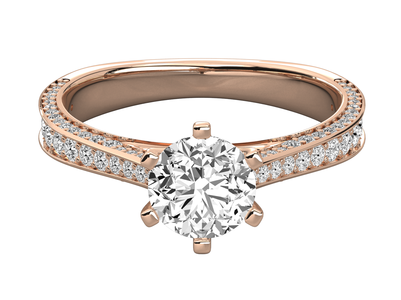 9K GOLD SOLITAIRE ROUND CUT LAB GROWN DIAMOND LADIES BRILLIANT RING.