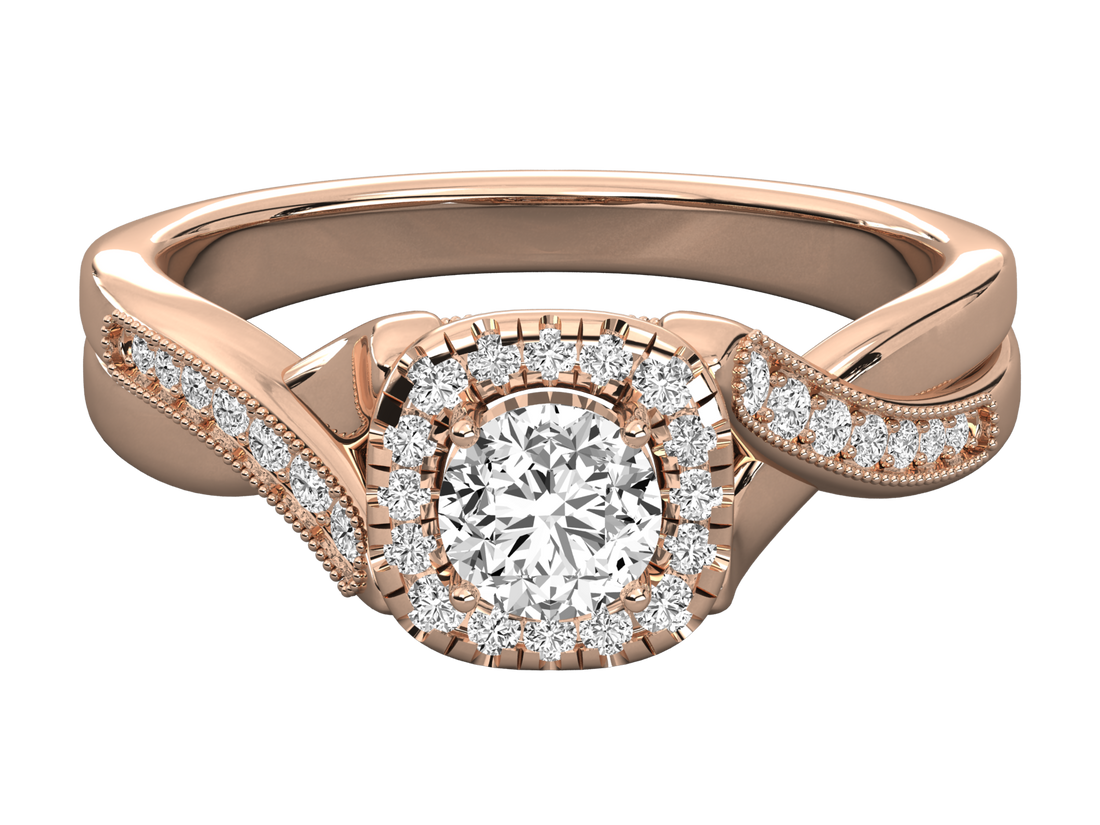 10K GOLD SOLITAIRE LAB GROWN DIAMOND LADIES  RING.