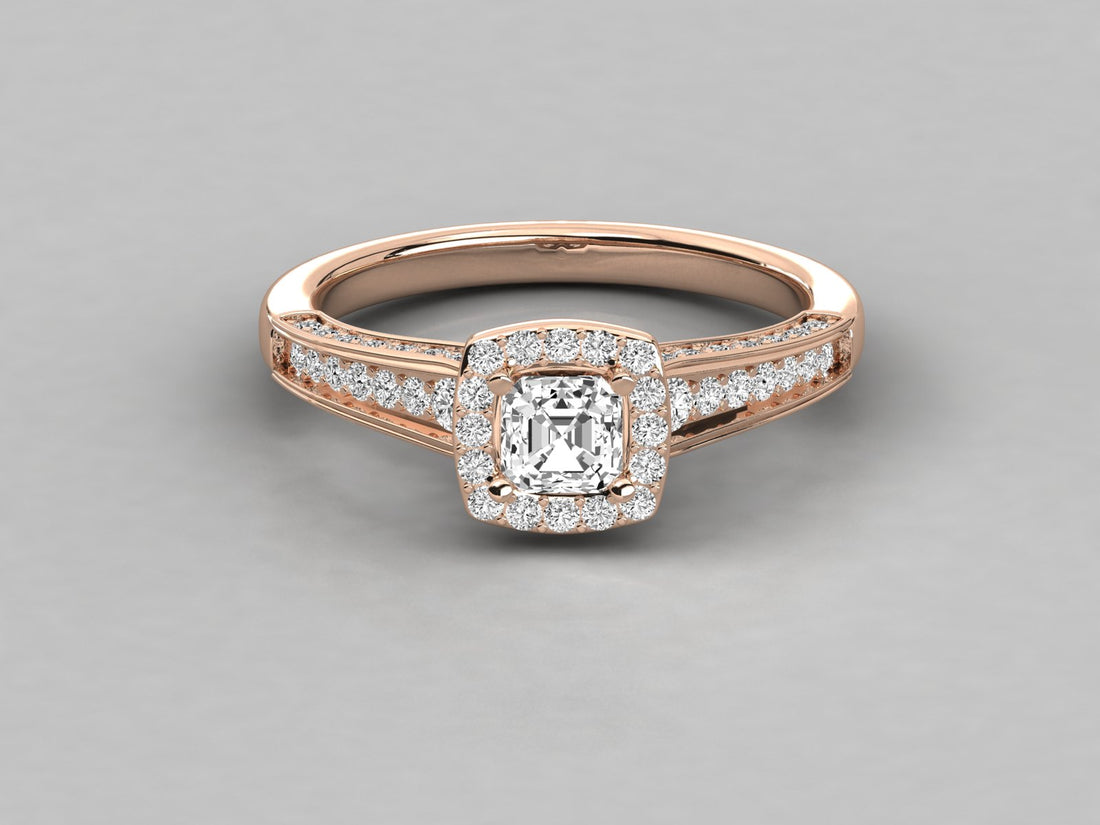 10K GOLD SOLITAIRE LAB GROWN DIAMOND LADIES  RING.