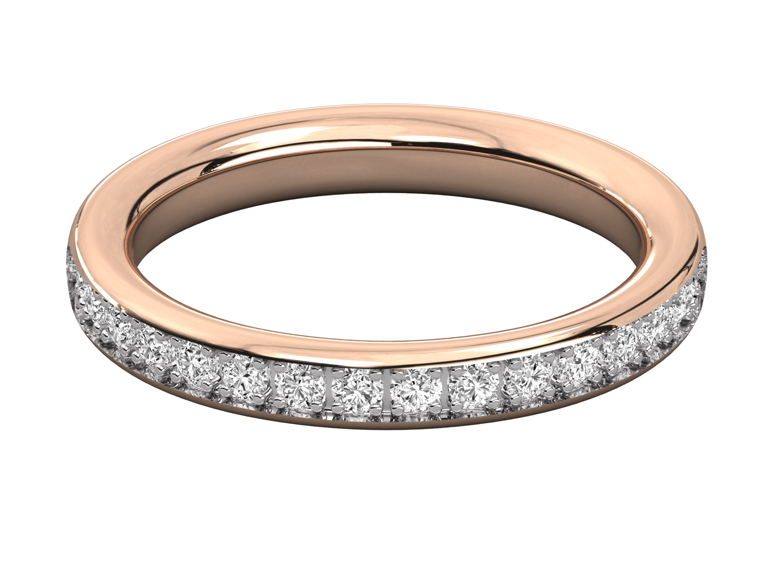10K GOLD  LAB GROWN DIAMOND LADIES BAND RING.
