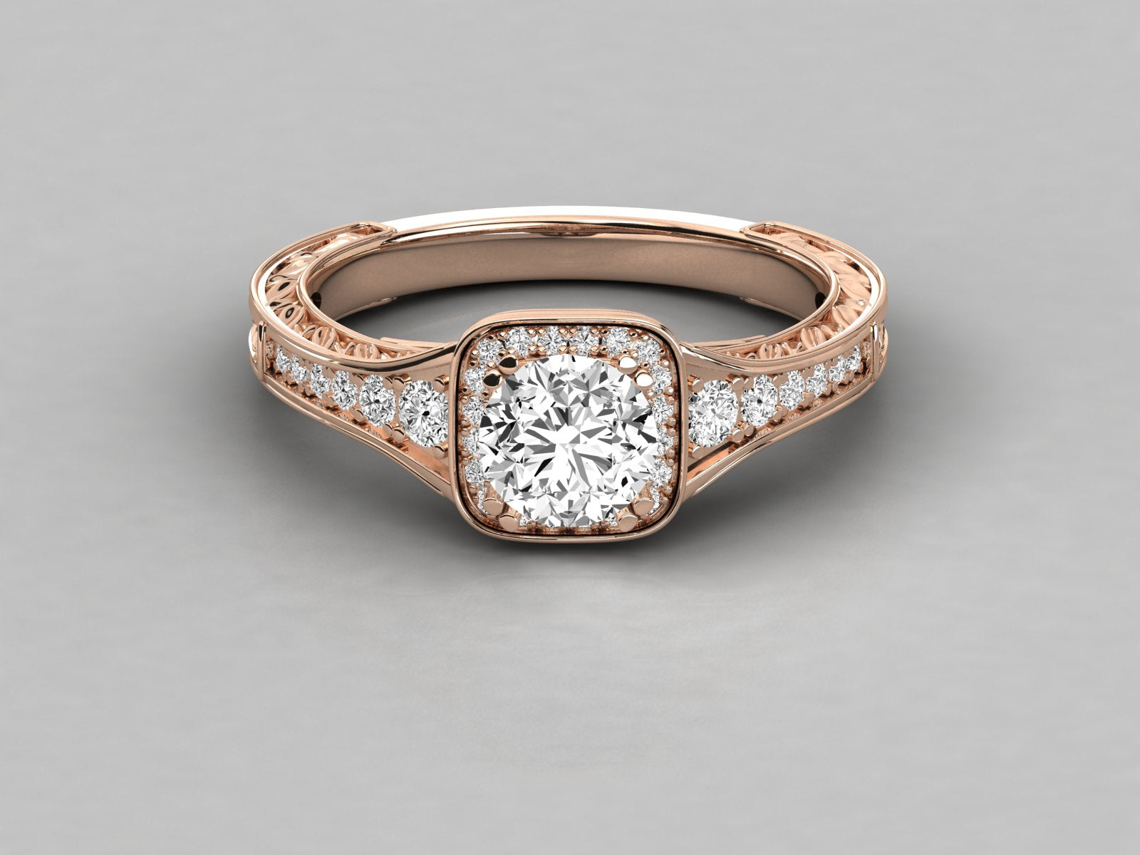9K GOLD SOLITAIRE ROUND DIAMOND LADIES BRILLIANT RING.