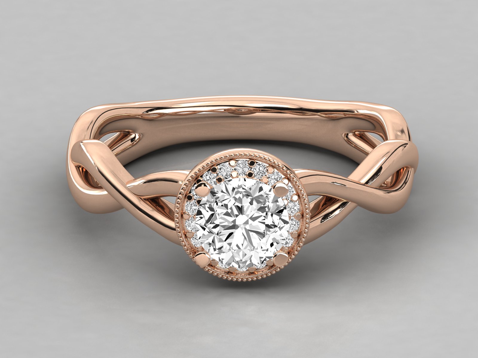 10K GOLD SOLITAIRE ROUND DIAMOND LADIES BRILLIANT RING.