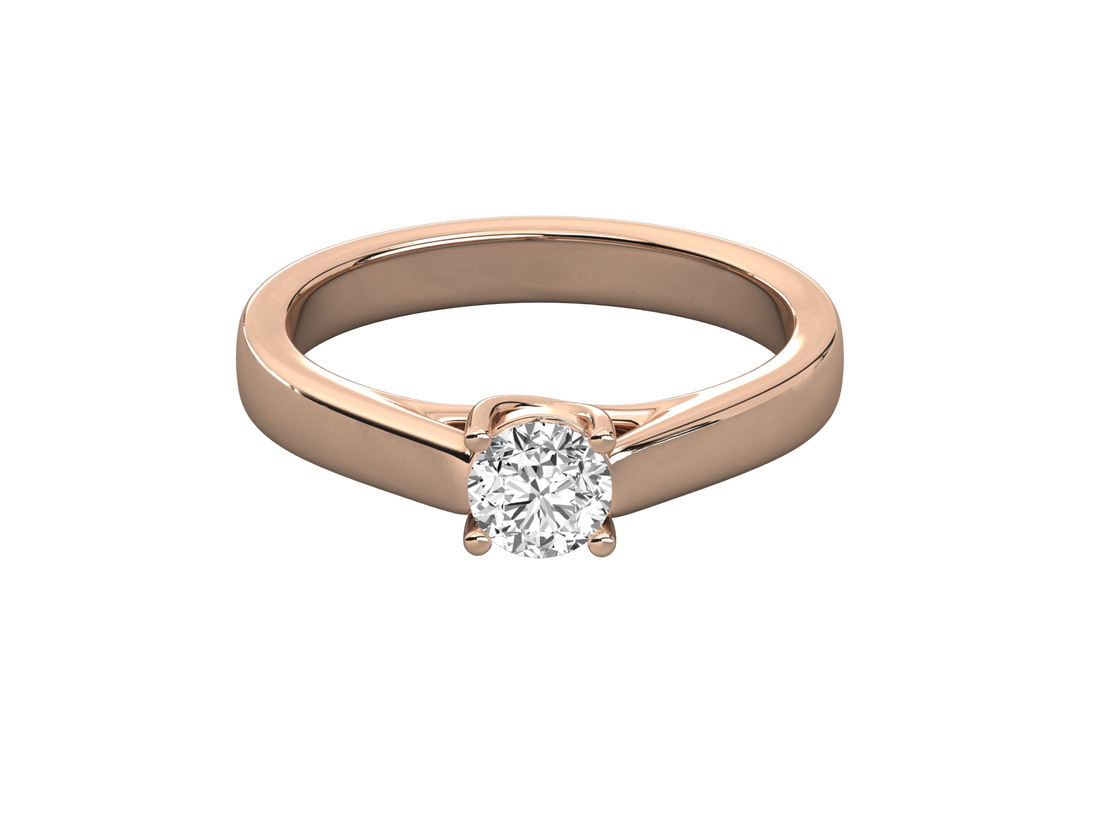 10K GOLD SOLITAIRE DIAMOND  BRILLIANT RING.