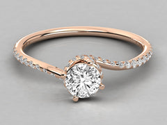 9K GOLD SOLITAIRE  LAB GROWN DIAMOND LADIES  RING.