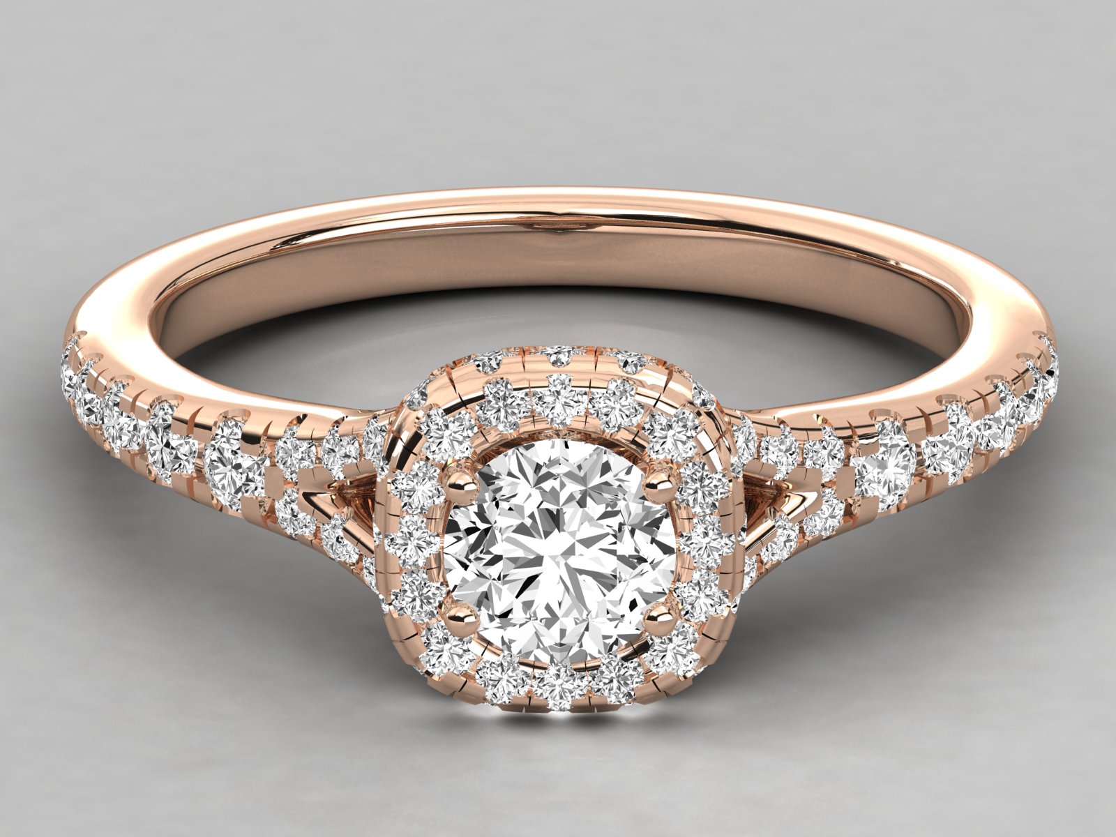 9K GOLD SOLITAIRE ROUND DIAMOND LADIES BRILLIANT RING.